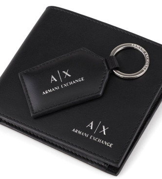 Armani Exchange Zestaw 2 sztuk z portfelem w kolorze czarnym