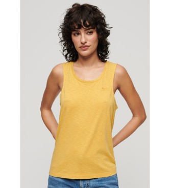 Superdry T-shirt senza maniche con ampio scollo rotondo giallo