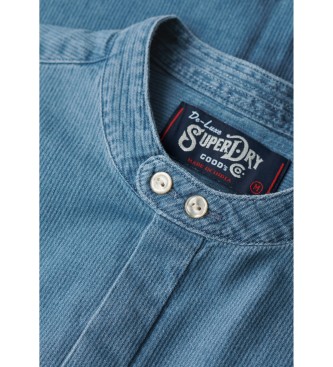 Superdry Indigo skjorta med baker's collar Merchant blue