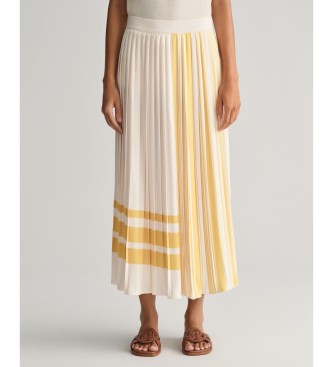 Gant Pleated yellow striped skirt