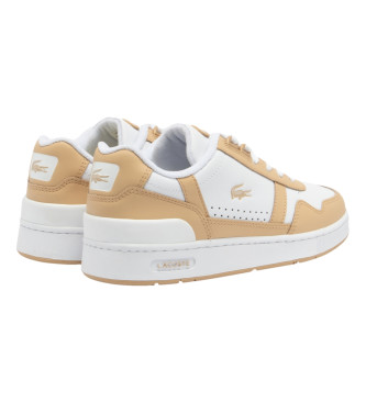 Lacoste Leren T-Clip Sneakers in contrasterend bruin