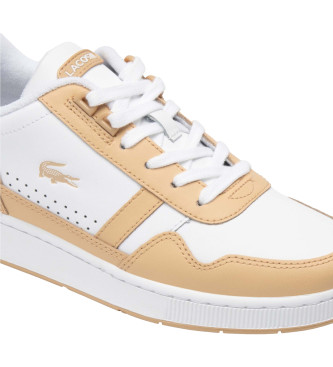 Lacoste T-Clip Sneakers aus Leder in kontrastreichem Braun