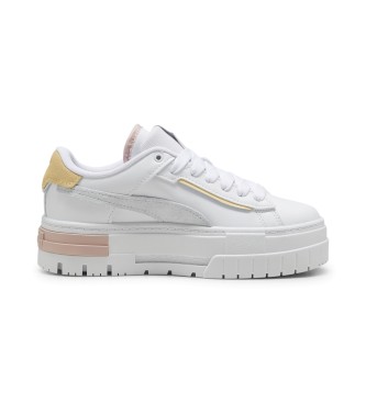 Puma Mayze Crashed Leather Sneakers white