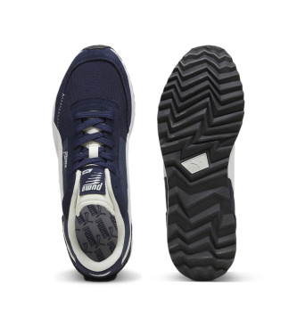 Puma Sapatos de couro Road Rider azul marinho