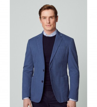 Hackett London Blauer Blazer mit Tencel-Textur