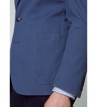 Hackett London Blauer Blazer mit Tencel-Textur