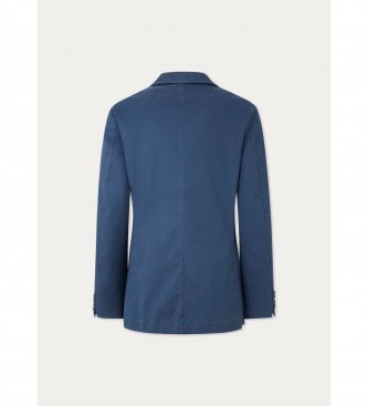 Hackett London Blazer azul com textura de tencel