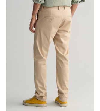 Gant Sportowe spodnie chino Slim Fit w kolorze beżowym