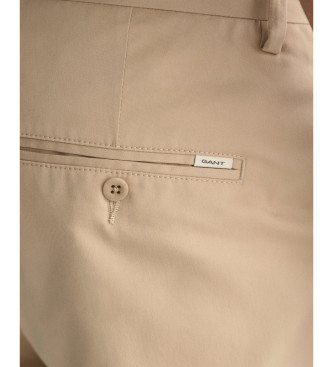 Gant Sportowe spodnie chino Slim Fit w kolorze beżowym