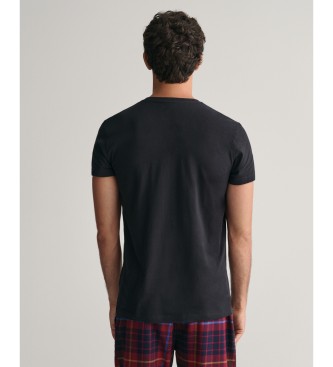 Gant Pack de duas T-shirts com decote em V branco, preto