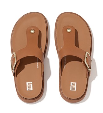 Fitflop Skórzane sandały Gen-FF brązowe