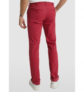 Bendorff Spodnie chino Comfort Fit czerwono-różowe.