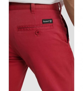 Bendorff Spodnie chino Comfort Fit czerwono-różowe.