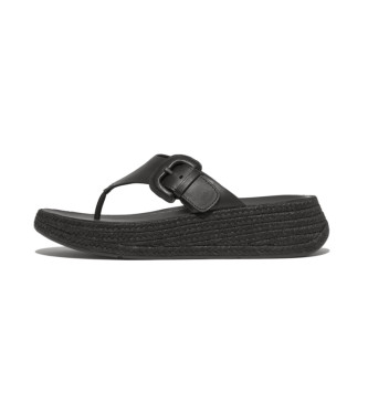 Fitflop F-mode Espadrille leather sandals black