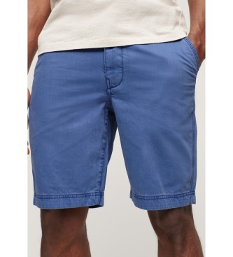 Superdry Spodenki oficerskie chino niebieskie