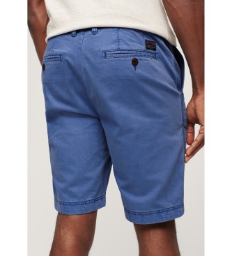 Superdry Spodenki oficerskie chino niebieskie