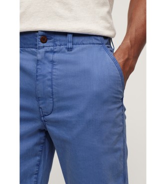 Superdry Spodenki oficerskie chino niebieskie