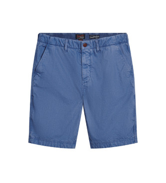 Superdry Spodenki oficerskie chino niebieskie