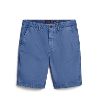 Superdry Spodenki oficerskie chino niebieskie