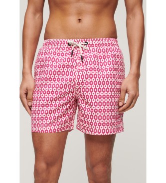 Superdry Maillot de bain imprim en matire recycle, rose.