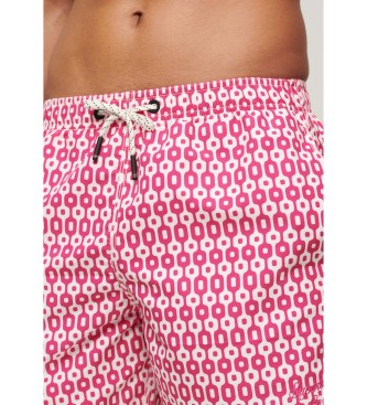 Superdry Printed swimsuit made of recycled material, pink.