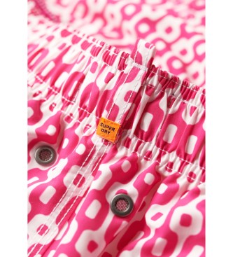 Superdry Bedruckter Badeanzug aus recyceltem Material, rosa.