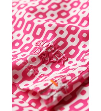 Superdry Costume da bagno stampato realizzato in materiale riciclato rosa