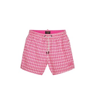 Superdry Bedruckter Badeanzug aus recyceltem Material, rosa.