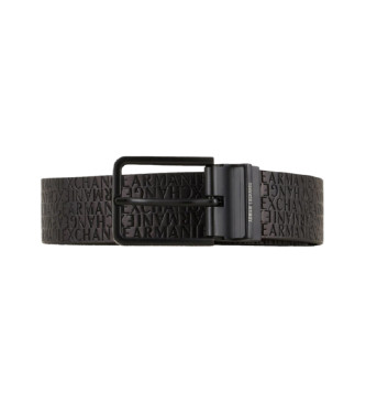 Armani Exchange Leren riem zwart, grijs