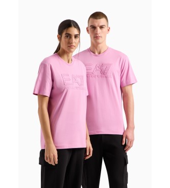 EA7 Logo-Serie T-Shirt rosa