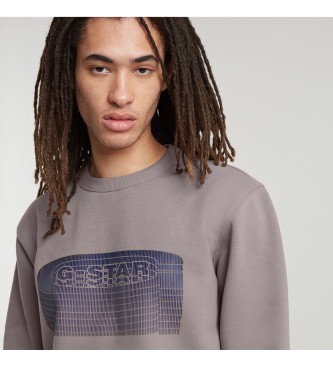 G-Star Stacked Old Skool Logo R grijs sweatshirt