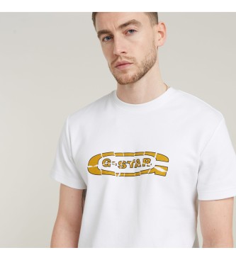 G-Star Zerstrtes Old Skool Logo-T-Shirt wei