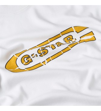 G-Star Destroyed Old Skool Logo T-shirt vit