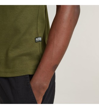 G-Star T-shirt verde con logo Old Skool distrutta