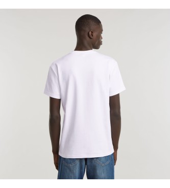 G-Star T-shirt Stacked Old Skool Logo blanc