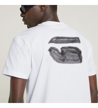 G-Star Camiseta Burger Back Print blanco