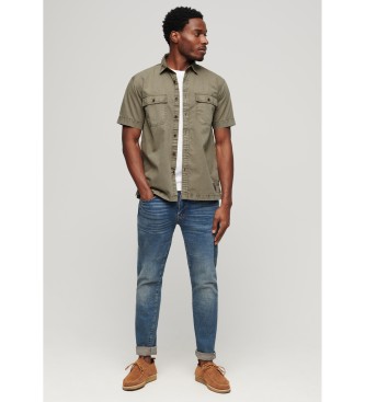 Superdry Camisa militar verde de manga curta
