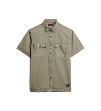 Superdry Camisa militar verde de manga curta