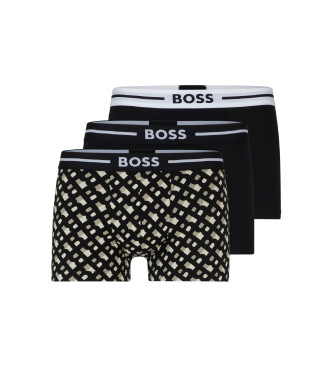 BOSS Pack 3 black Bold Design boxer shorts 