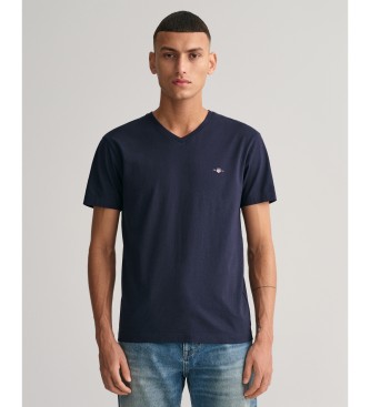 Gant T-shirt col V Shield navy