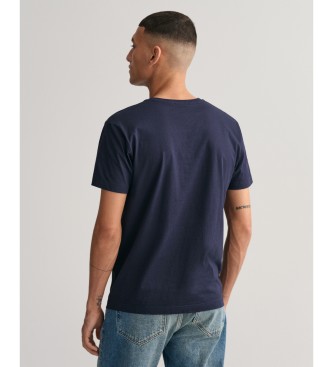 Gant T-shirt com decote em V Shield azul-marinho