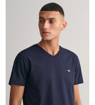 Gant T-shirt con scollo a V con scudo blu scuro