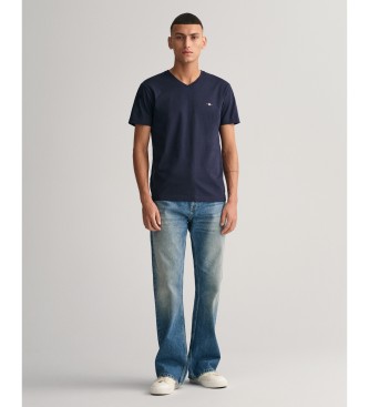 Gant T-shirt col V Shield navy