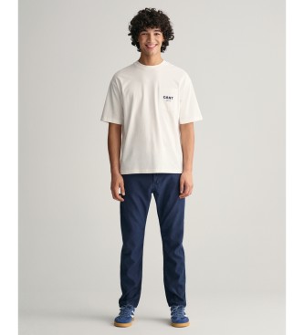 Gant Regular Fit Jeans aus Baumwolle und marineblauem Leinen