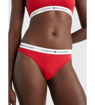 Tommy Hilfiger Tanga con logo en la cintura rojo