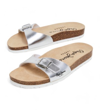 Pepe Jeans Sandalias Oban Metal W plateado