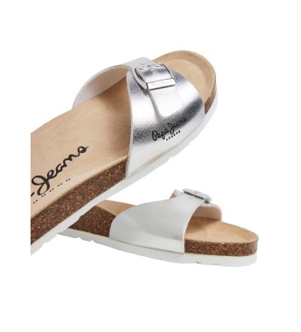 Pepe Jeans Sandalias Oban Metal W plateado