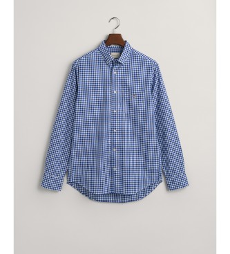 Gant Camisa de popelina xadrez azul Vichy de corte regular