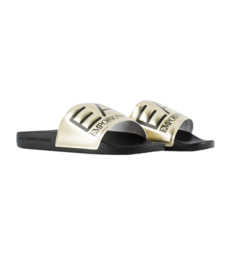 EA7 Flip-flops with gold maxilogotype