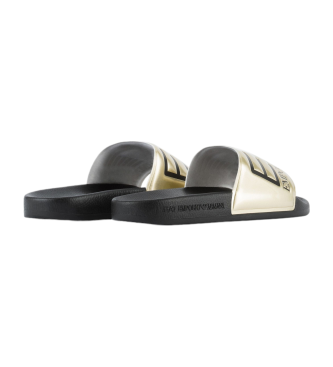 EA7 Teenslippers met gouden maxilogotype